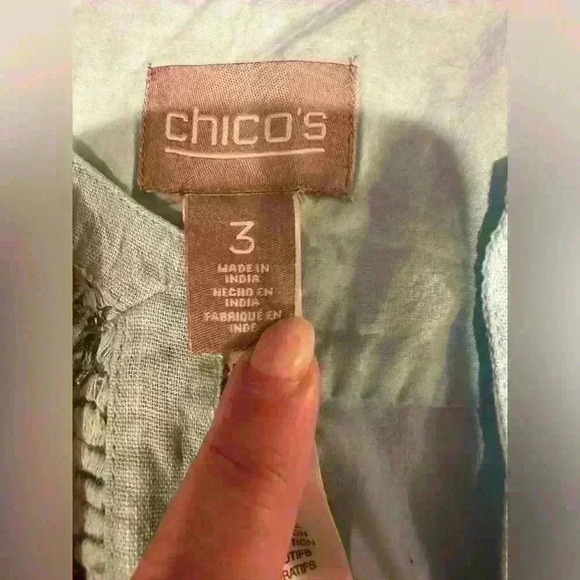 Chico’s Blue Ombré Cotton Jacket Size 16 (Size 3) - Picture 3 of 4